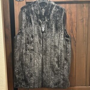 Fabulous Furs Black Faux Fur Vest